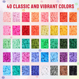 QUEFE 7870pcs Clay Beads for Jewelry Making Kit, 40 Colors Charm Bracelet Making Kit for Girls 8-12 for Crafts QUEFE