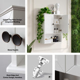 OONNEE White Bathroom Wall Cabinet 24x30 Inch Over Toilet Storage Cabinet Wall Mounted Wooden Medicine Cabinet with Adjustable Shelf, 2-Door Wall OONNEE
