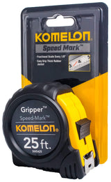 Komelon SM5425 Speed Mark Gripper Acrylic Coated Steel Blade Measuring Tape, 1-Inch X 25Ft , White Komelon