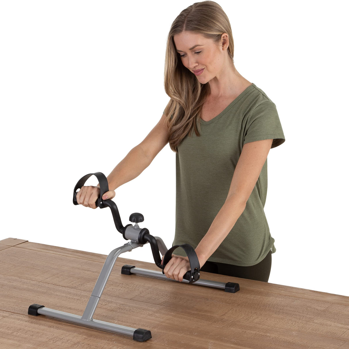 Under-Desk Stationary Bike - Indoor Below-Desk Exercise Pedal Fitness Machine for Legs, Physical Therapy, and Calorie Burn by Wakeman (Black and Wakeman