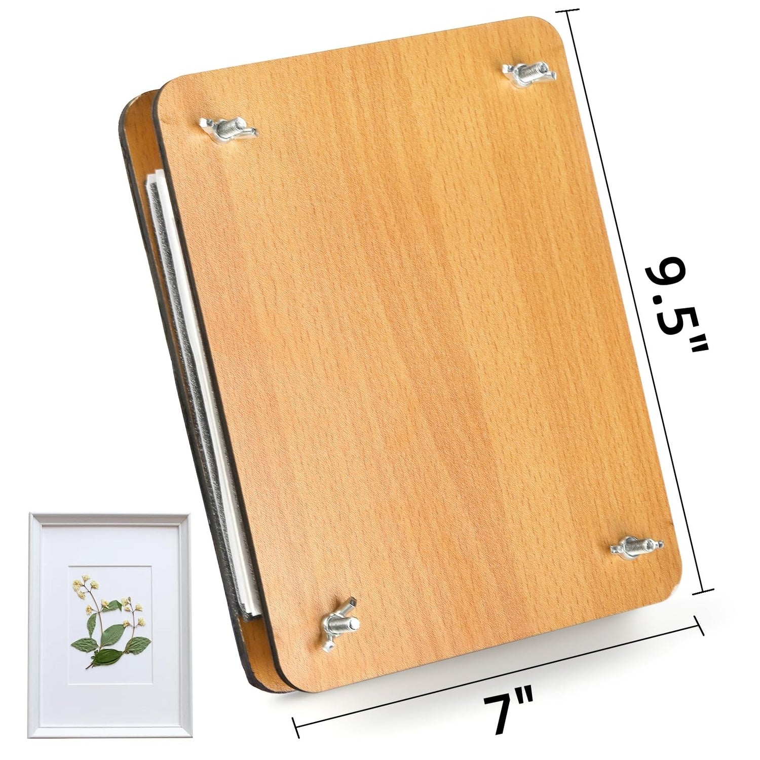 Noamus Flower Press Kit, 7" x 9.5" 6-Layer Wooden Leaves Pressing Kit for Adult, Solid Wood Book Pressed Plant Preservation Kit, DIY Arts Dried Noamus