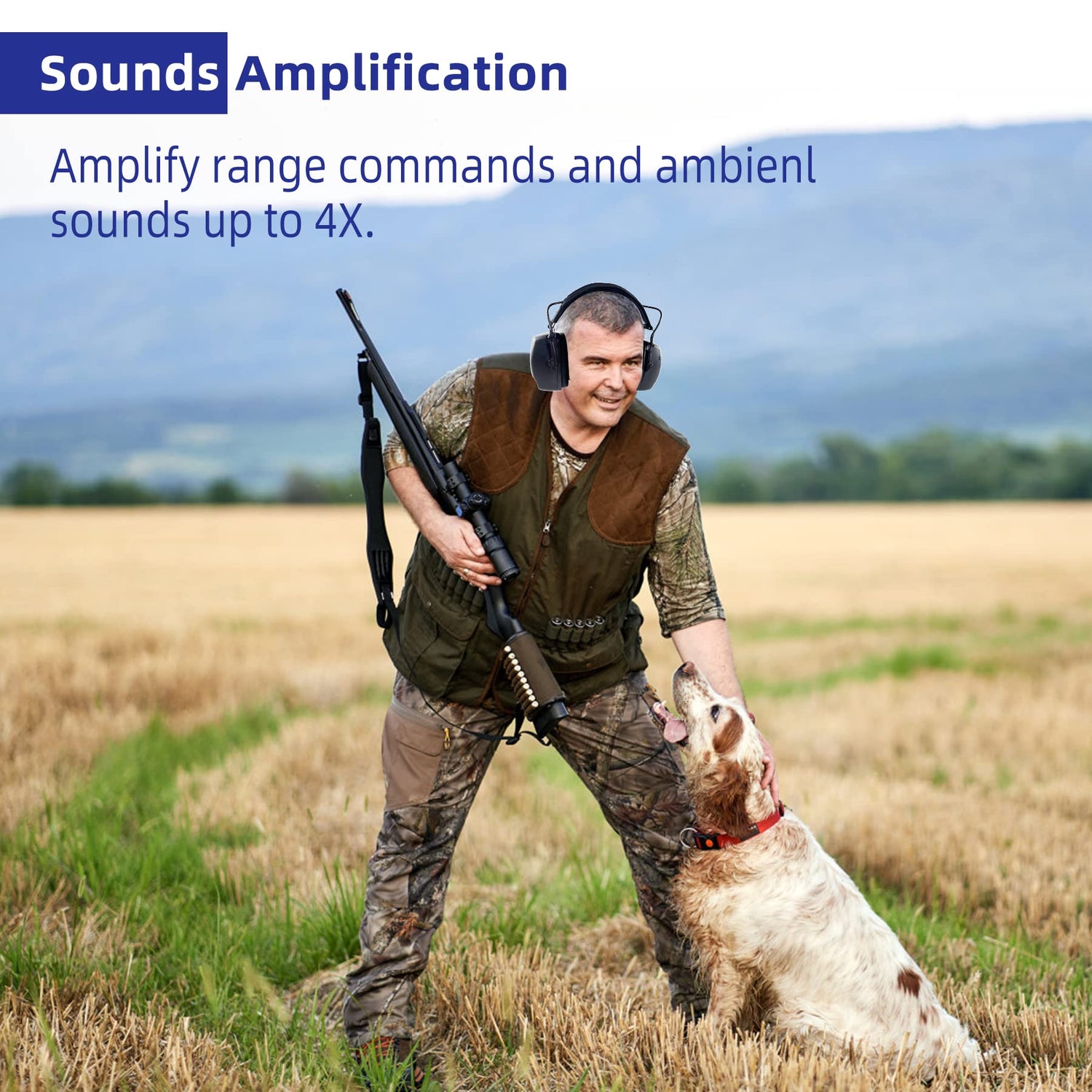 PROHEAR 056 Electronic Shooting Ear Protection Muffs, NRR 30dB Noise Reduction for Gun Range, Sound Amplification Earmuffs for Hunting PROHEAR