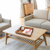 LotFancy Large Ottoman Tray for Living Room, 17x13'' Wood Serving Tray with Handles, Home Décor for Coffee Table, Sofa, 2 Skidproof Coasters Included LotFancy