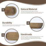 BORSHAE Wooden Decorative Farmhouse Dough Bowl Hand Carved Centerpiece (20 x 6 x 2 inches) BORSHAE