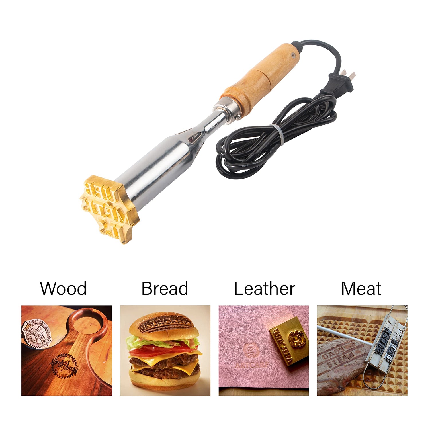 Custom Electric Wood Branding Iron with Brass Stamp - Personalise Your Crafting with Deironply Deironply