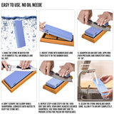 YeopAsda Knife Sharpening Stone Set - Premium 4 Side Grit 400/1000 3000/8000 Whetstone Sharpener Kit - Non-Slip Bamboo Base,Cut Resistant Gloves, YeopAsda
