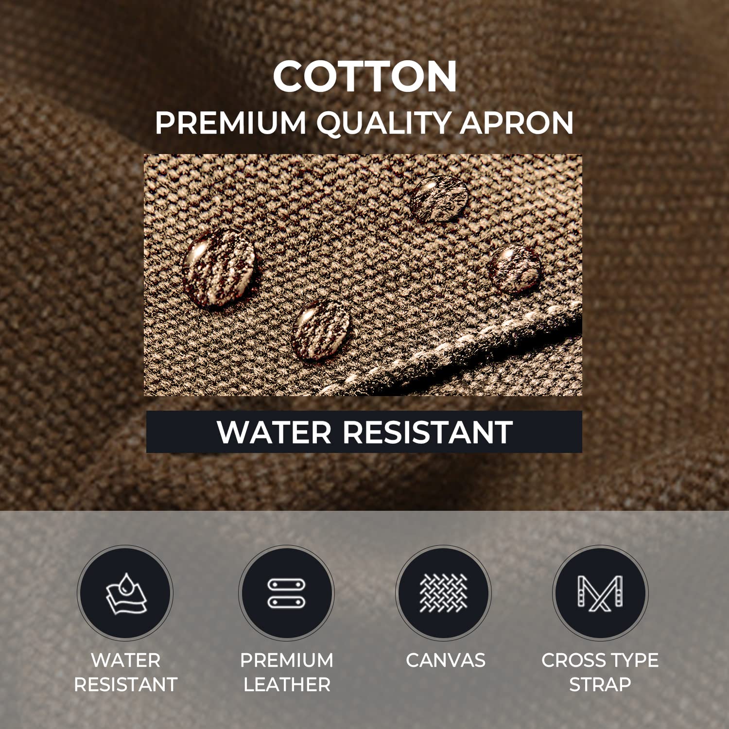 carrotez Chef Apron, Waterdrop Resistant Cotton Canvas Cross Back Adjustable Apron, M-XXL carrotez