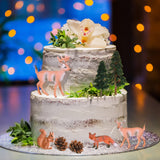 26 Pcs Forest Woodland Figurines Toys Model Trees Kit with Deer Figurine Squirrel Toy Playset Cake Toppers for Kids Toddlers Birthday Party Sratte