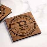 Personalized Coasters Handmade in the USA Christmas Gifts for him Anniversary Gifts or Personalized Gifts. Sets of 4,6,8,12,16 Great Wedding NakedWoodWorks