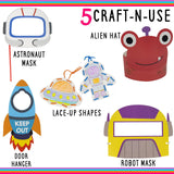 Craftikit ® Space Arts and Crafts for Kids - 20 Simple All-Inclusive Fun Toddler Craft Kit for Kids - Organized Crafts for Toddlers Ages 3-10 - Craftikit