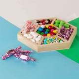 Hammont Hexagon Sectional Wooden Trays - 3 Pack - 8.5”x8.5”x1” - Eco Friendly Decorative Wooden Tray for Dry Fruits & Candies | Organic Wooden Tray Hammont