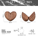 KEMEILA Custom Wooden Ring Box, Heart Shaped Engagement Ring Box, Walnut Ring Box Solid Wood Ring Box Jewelry Box Gift For Proposal Engagement KEMEILA