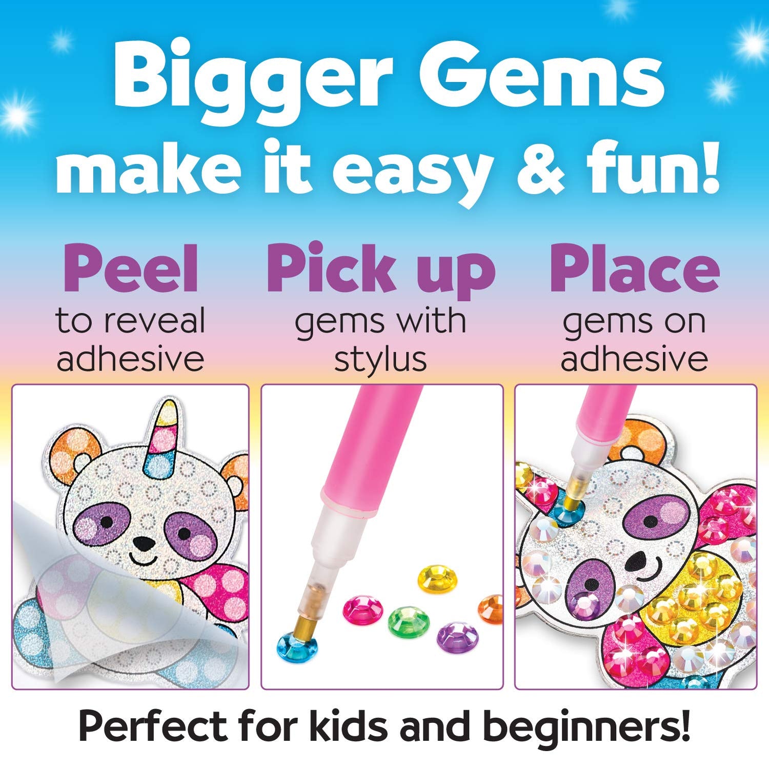 Creativity for Kids Big Gem Diamond Painting Kits: Magical Stickers and Suncatcher DIY Kit - Diamond Art for Kids, Unicorn Gifts for Girls Ages 6-8+ Creativity for Kids