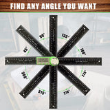 Digital Angle Finder Protractor, 2-in-1 Digital Miter Saw Protractor, 7 Inch/200mm ABS Angle Ruler, High Accuracy Miter Angle Measuring Tool for PDDYIER