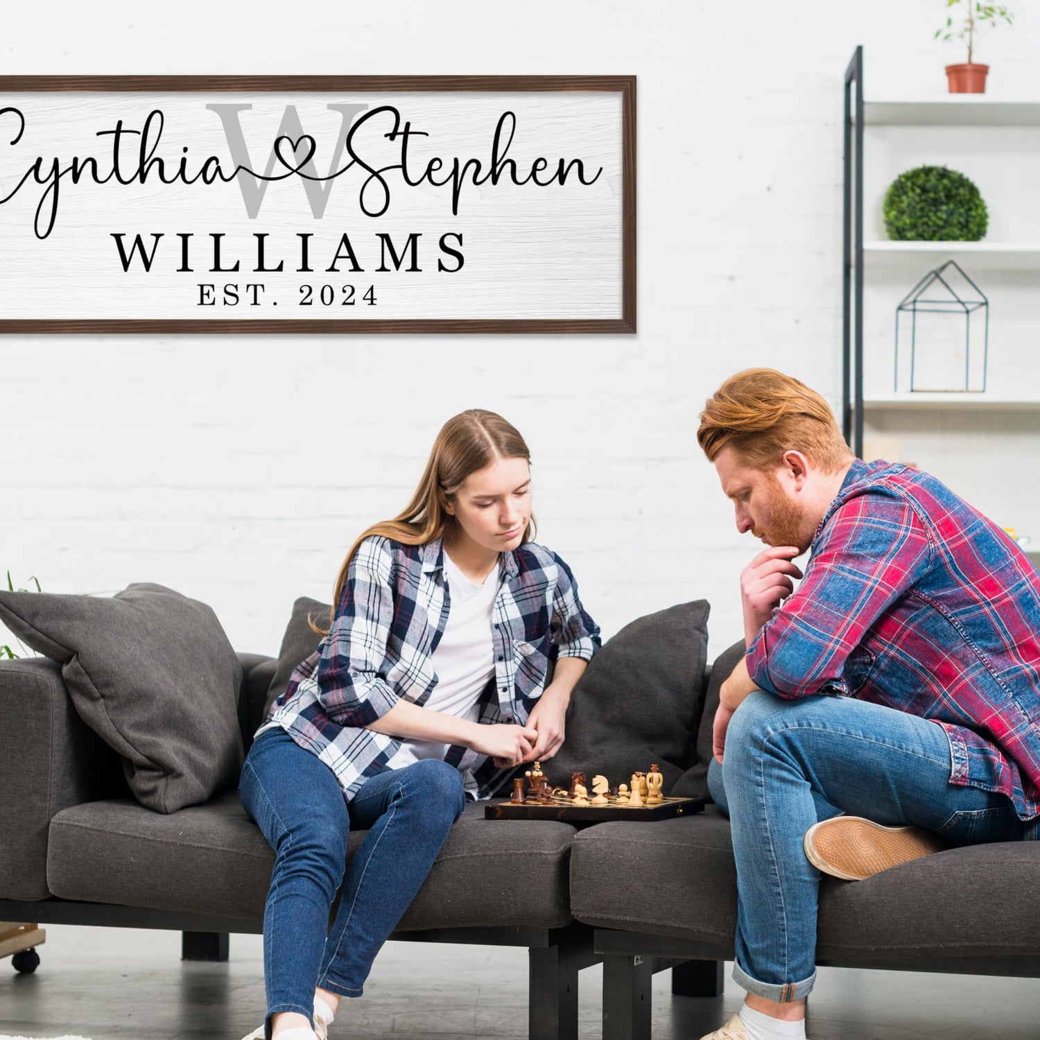 Personalized Framed Wooden Couple Name Sign Wedding Gifts for Couple Personalized Wooden Name Sign Personalized Wooden Couples Name Sign Farmhouse YCHARTSIGN