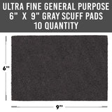 Eshazu Premium General Purpose Scuff Pads 6" x 9", Box of 10 - Scuffing, Scouring, Sanding, Paint Primer Prep Adhesion Scratch - Surface Preparation Ez Eshazu