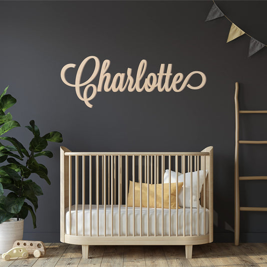 Wood Name Sign, Personalized Wood Letters, Custom Name Sign, Name Sign for Nursery, Baby Name, Choice of 35 Fonts and Size - WoodArtSupply