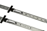 SE Stainless Steel SAE Metric Ruler Set - Stainless Steel Precision Ruler Measuring Tool - Detachable Clips - Set of 2 Pcs - 925PSR-2 SE