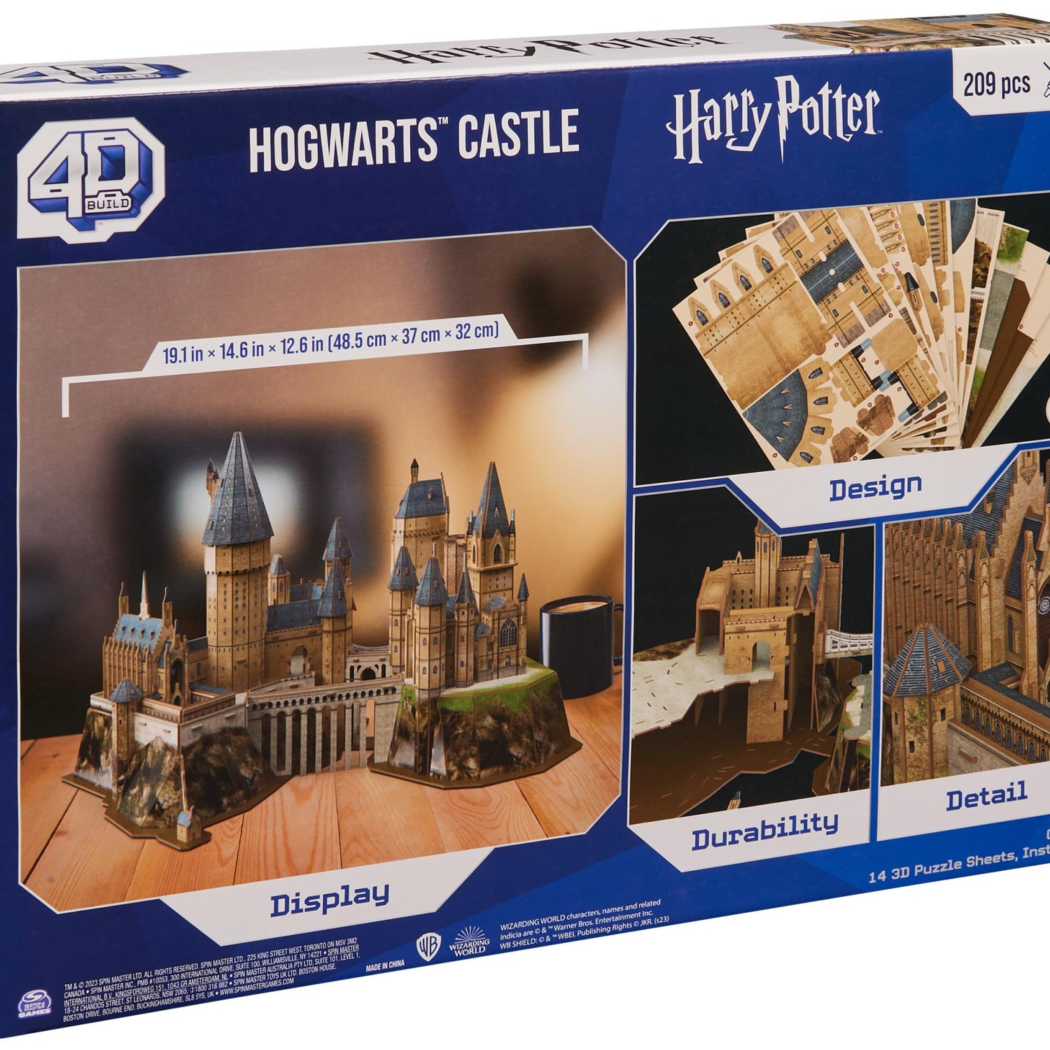 4D Build, Harry Potter Hogwarts Castle 3D Puzzle Model Kit 209 Pcs | Harry Potter Gifts Desk Decor | Building Toys | 3D Puzzles for Adults & Teens 4D Build