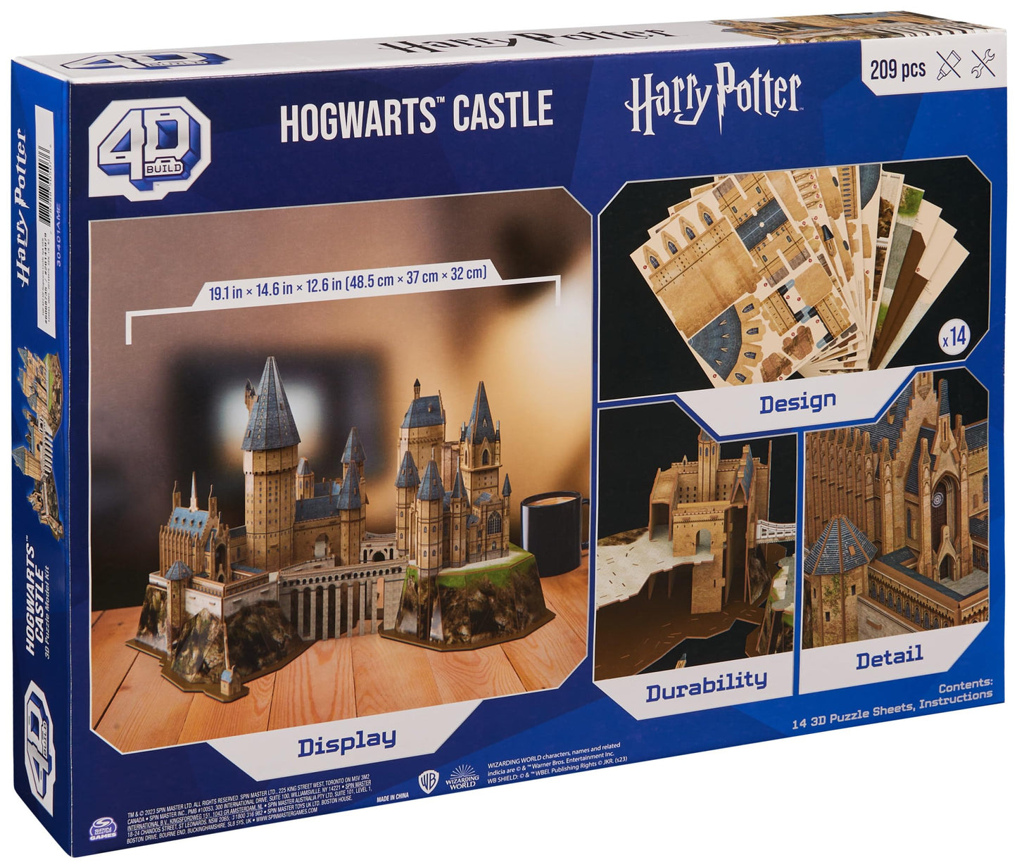 4D Build, Harry Potter Hogwarts Castle 3D Puzzle Model Kit 209 Pcs | Harry Potter Gifts Desk Decor | Building Toys | 3D Puzzles for Adults & Teens - WoodArtSupply