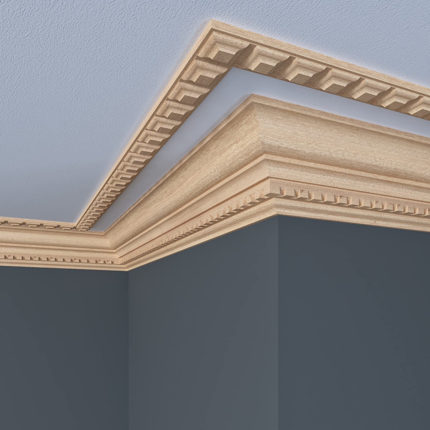 5022-4WHW Unfinished White Hardwood Dentil Trim Moulding - WoodArtSupply