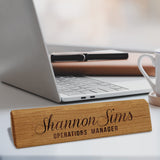 Personalized Desk Wedge Name Plate - Custom Engraved Business Gifts (Bamboo Wood) My Personal Memories