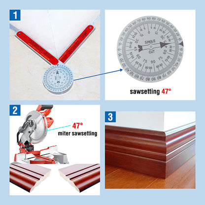 Miter Saw Protractor Replacement for the Model #505P-7,Miter Angle Finder with Laser Dial for Carpenters, Plumbers and All Building Trades Also - WoodArtSupply