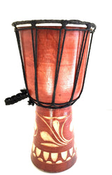 JIVE BRAND Djembe Drum Bongo Congo African Mahogany Wood Drum With Heavy Base Goat Skin Drum Head Hand Carved Professional Quality - 9" High - NOT Jive