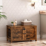 HOOBRO Cat Litter Box Enclosure, Cat Litter Box Furniture with Divider, Hidden Litter Box Furniture, Wooden Pet House, End Side Table, 31.5"L x HOOBRO