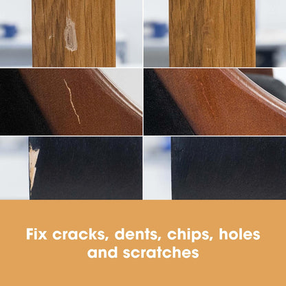Floor & Furniture Repair Kit (Dark Brown) - 4X Wax Filler Sticks to Fix Wood Damage - Cracks, Scratches, Marks and Dents – Instant Results - for
