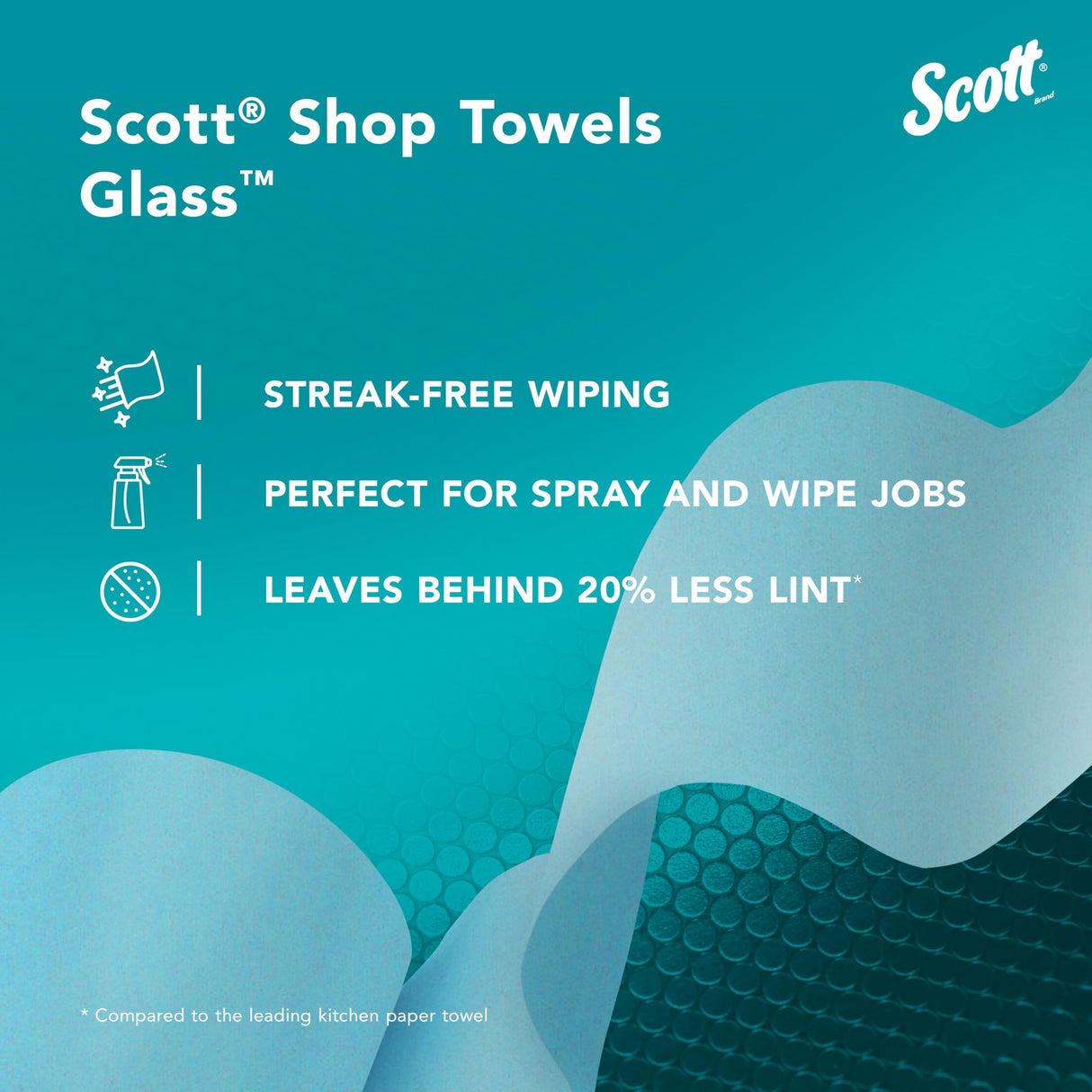 Scott 32896 Shop Towels, Glass, 1-Ply, 8.6-Inch x 11-Inch, Blue, 90 Sheets/Roll, 12 Rolls/Carton SCOTT SHOP ORIGINAL