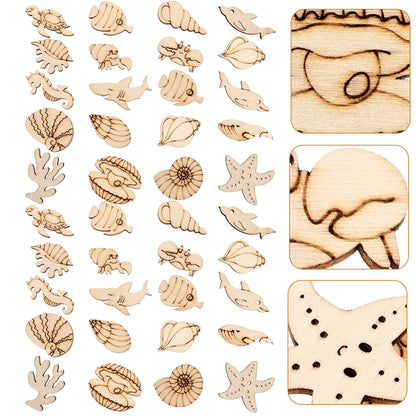 Toyvian 100pcs Handmade Painting Cutouts Marine Animal Cutouts Wood Animals Cutouts Unfinished Animal Cutout Ocean Animal Cutouts Sea Animals Cutouts - WoodArtSupply