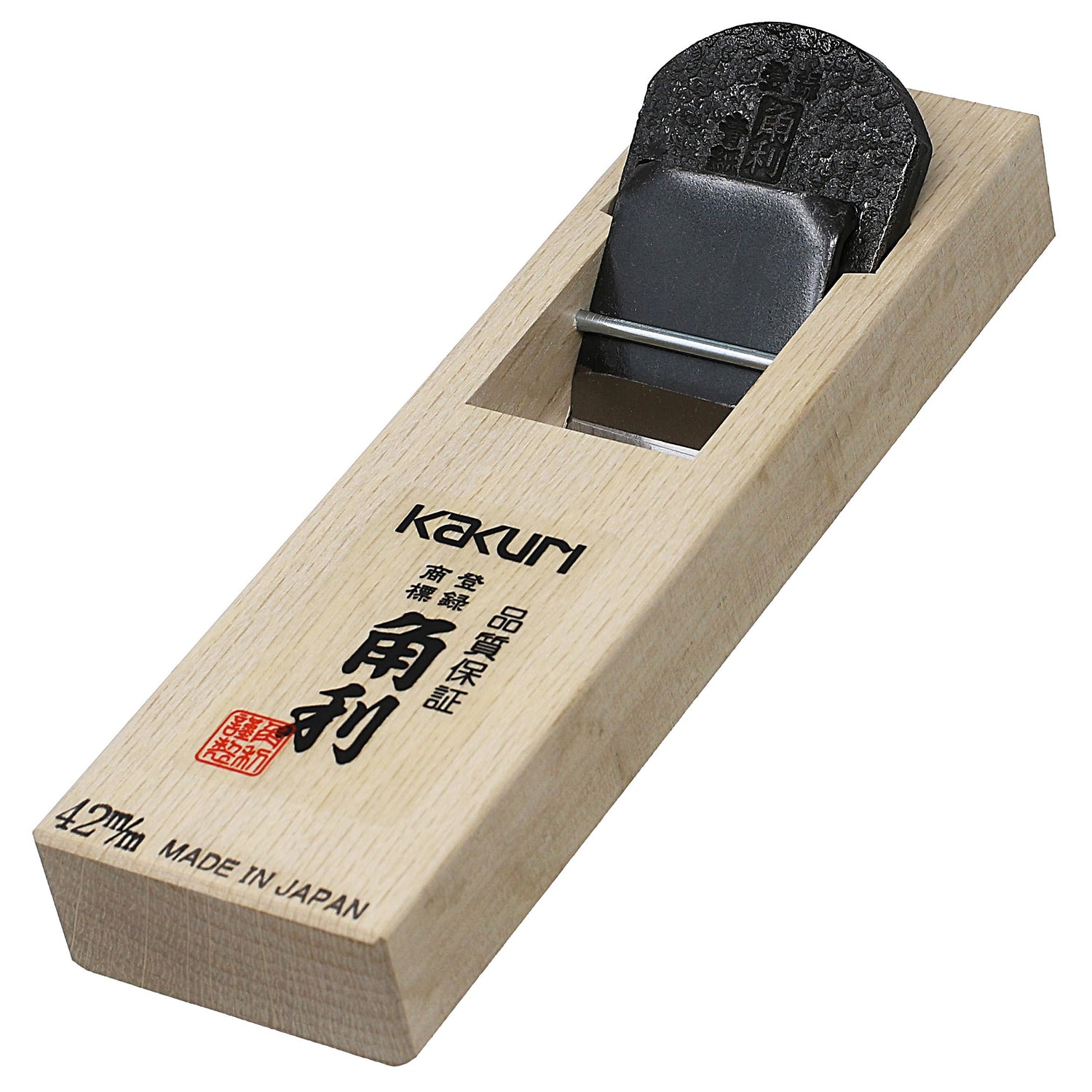 KAKURI Japanese Block Plane for Woodworking 42mm, Aogami Blue Steel No.2 Blade, Professional Hand Planer Tool, Made in JAPAN KAKURI