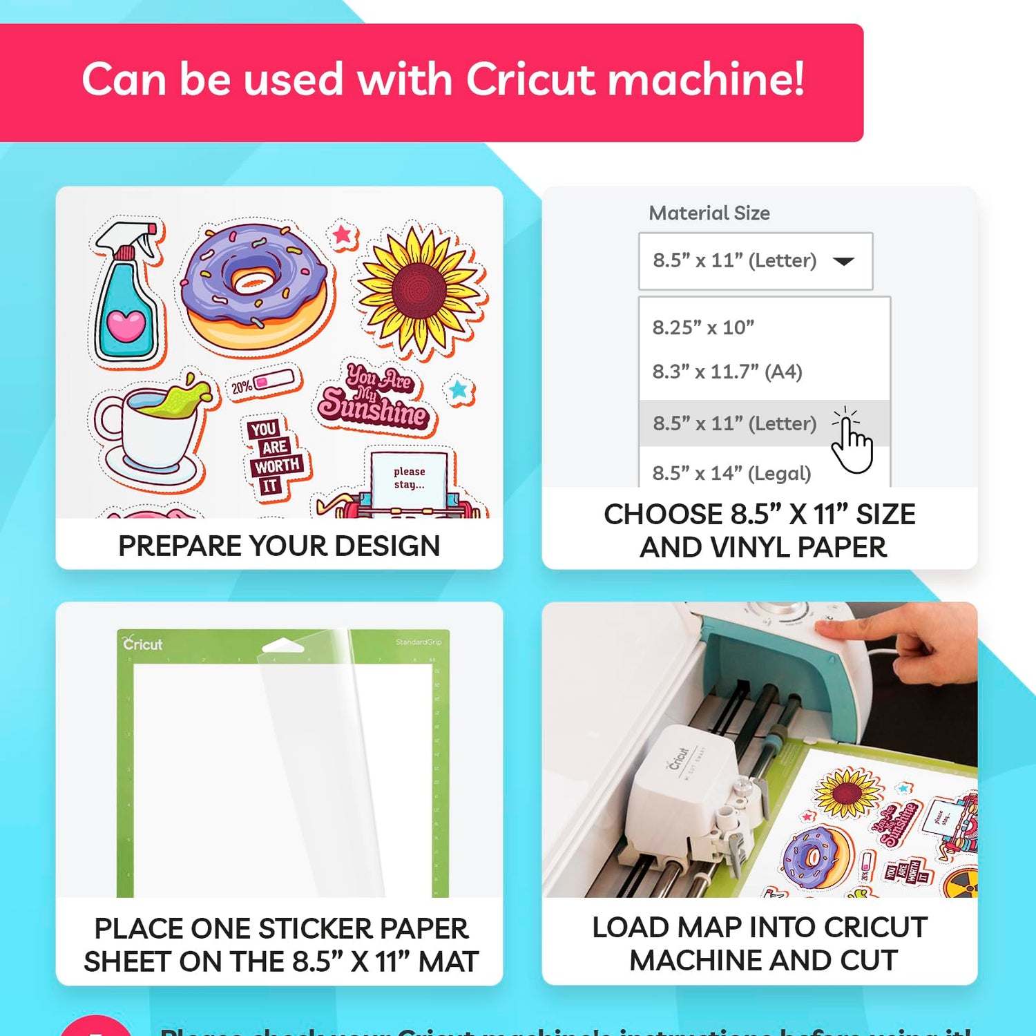 Sticker Paper for Inkjet Printer - Printable Vinyl Sticker Paper - Sticker Paper - (30 Sheets, 8.5 x 11", Matte White) - Sticker Printer Paper - Paper Plan