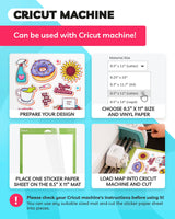 Sticker Paper for Inkjet Printer - Printable Vinyl Sticker Paper - Sticker Paper - (30 Sheets, 8.5 x 11", Matte White) - Sticker Printer Paper - Paper Plan