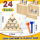 24 Pack Wooden Triangle Peg Game Triangle Wooden Board Games Triangle Game Bulk Wooden Triangle Board Games Family Travel Games Fun Triangle Puzzle Deekin