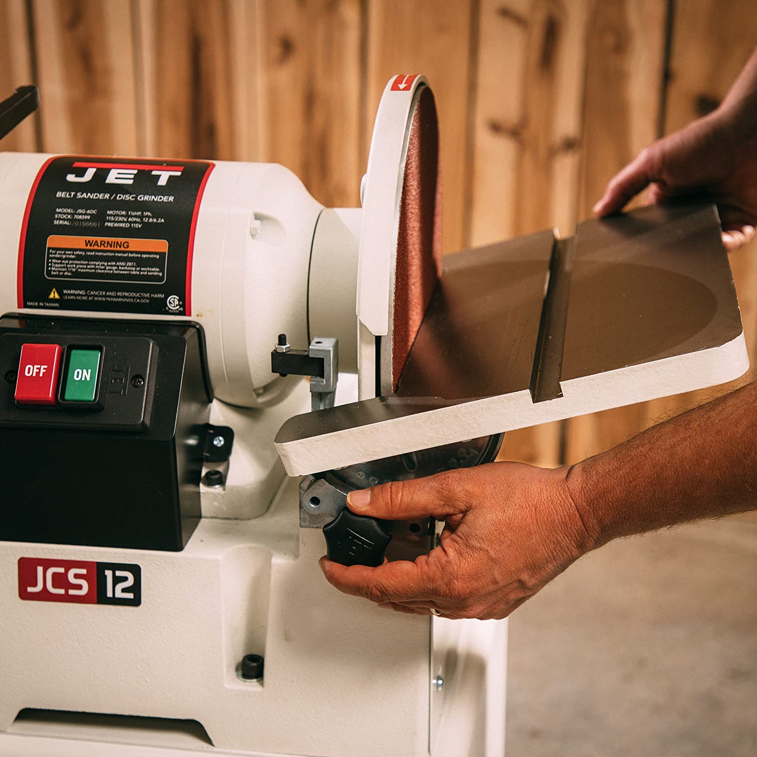 JET 6" x 48" Belt and 12" Disc Sander with Closed Stand, 1-1/2 HP, 1Ph 115/230V (JSG-6CS) Jet