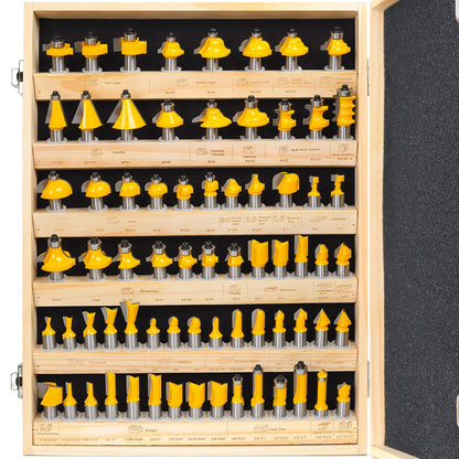 KOWOOD Router Bits Set 1/2 Inch Shank 丨70 - Piece Set. - WoodArtSupply