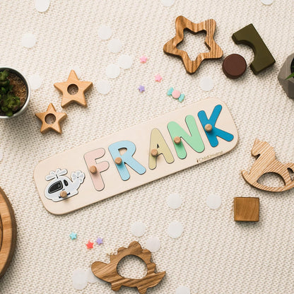 Personalized Baby Gifts Wooden Name Puzzle Custom Puzzle For Toddlers 1-3 Years Old Baby Name Puzzle Montessori Room Decor Name Gift Boys And Girls - WoodArtSupply