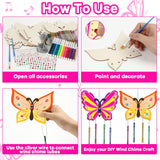 16 Pack Butterfly Wind Chime Kits Butterfly Crafts for Kids Make Your Own Butterfly Wind Chime Wooden DIY Arts and Crafts for Summer Party School gisgfim