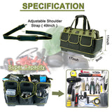 WILAXI PRO 17in Tool Bag For Men Heavy Duty with Waterproof Molded Base, High Capacity Wide Mouth Tote, Construction Worker Electricians Tool Bags, WILAXI PRO