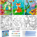Volmop 3 Pack Paint by Numbers for Kids Ages 8-12,10 * 8" Color by Number for Kids Framed Canvas with 17 Acrylic Paints and 6 Brushes, Kids'Paint by Volmop