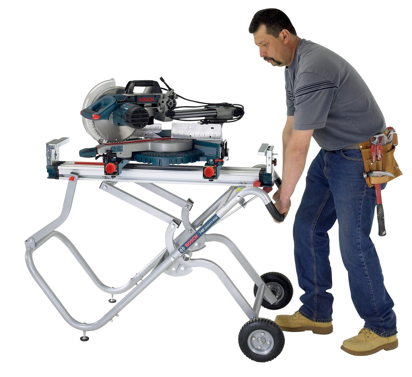 Bosch Portable Gravity-Rise Wheeled Miter Saw Stand T4B - WoodArtSupply