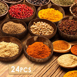 Bokon 24 Pcs Coconut Shell Bowls Polished Wooden Bowls Natural Smoothie Acai Bowls Salad Bowls for Vegan Gifts Kitchen Decor Bokon