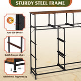 WLIVE 9-Drawer Dresser, Fabric Storage Tower for Bedroom, Hallway, Closet, Tall Chest Organizer Unit with Fabric Bins, Steel Frame, Wood Top, Easy WLIVE