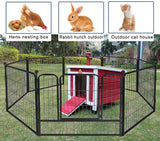 Rockever Outdoor Cat House,Outdoor cat Houses for Feral Cats Weatherproof Rabbit Hutch Small, Wooden Small Pet House and Habitats Rockever