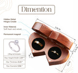 Handicraftviet Ring Box Mr and Mrs – Handmade Heart Shape Ring Box for Wedding Ceremony, Wedding Ring Box Small Engraved for Engagement/Proposal, Handicraftviet