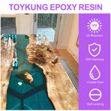 Deep Pour Epoxy Resin, 1.5 Gallon 2 to 4 Inch Depth Epoxy Resin Kit Crystal Clear Bubble Free High Gloss Self Leveling for River Table Top, Bar Top, Toykung