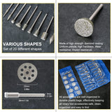 Diamond Burr Set for Dremel, Rotary Tool Grinding Cutting Wheel Stone Glass Tile Jewelry Engraving Rock Etching Masonry 1/8” Die Grinder Carving HOMEIDOL