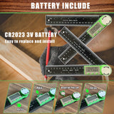 Digital Angle Finder Protractor, 2-in-1 Digital Miter Saw Protractor, 7 Inch/200mm ABS Angle Ruler, High Accuracy Miter Angle Measuring Tool for PDDYIER